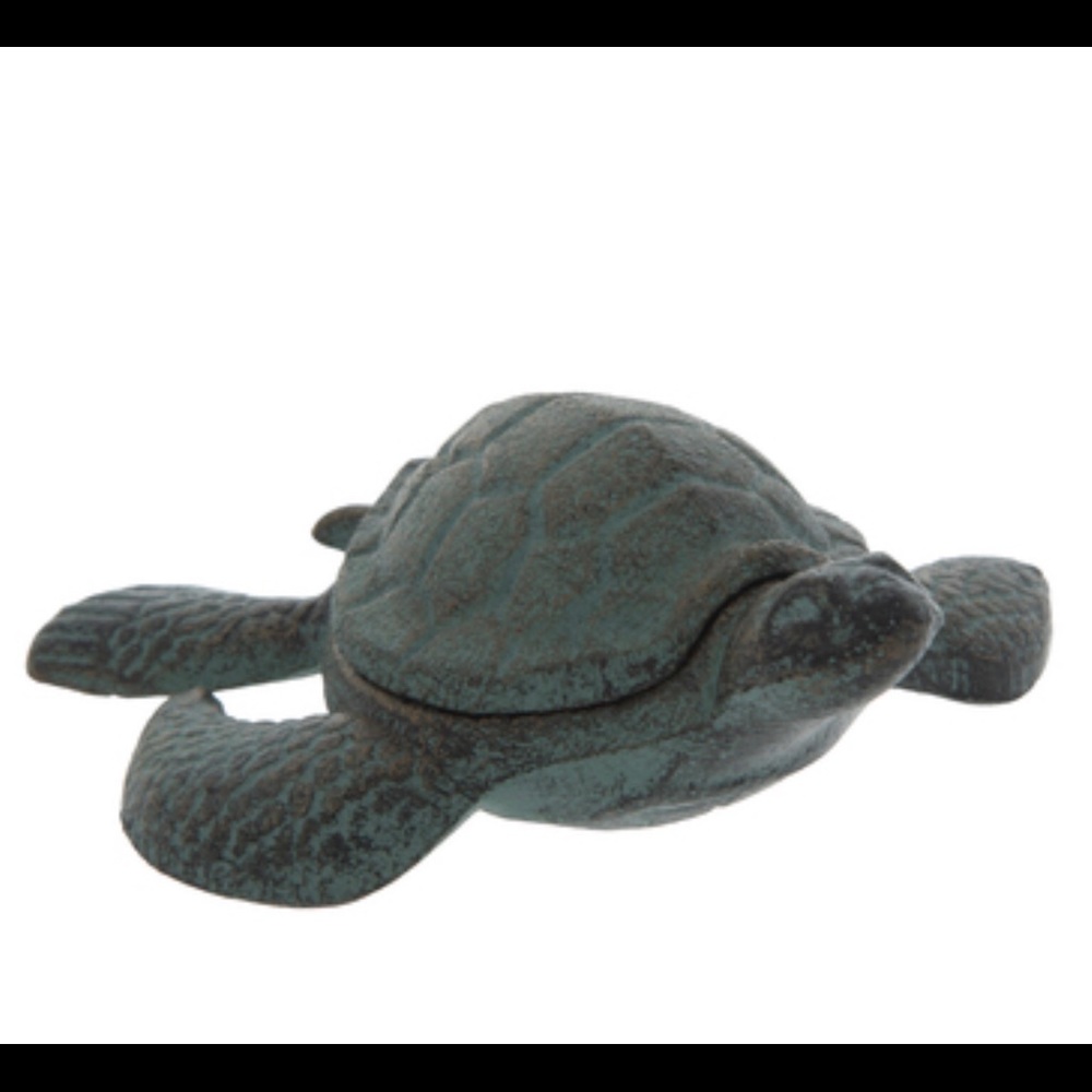 Metal Sea Turtle Ring Dish, Trinket Tray, Key Hide